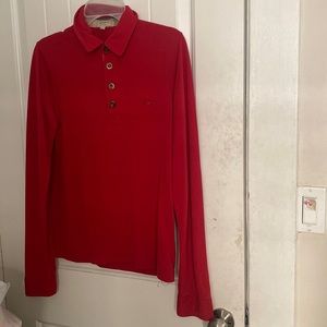 Burberry red mens shirt, 100% cotton
